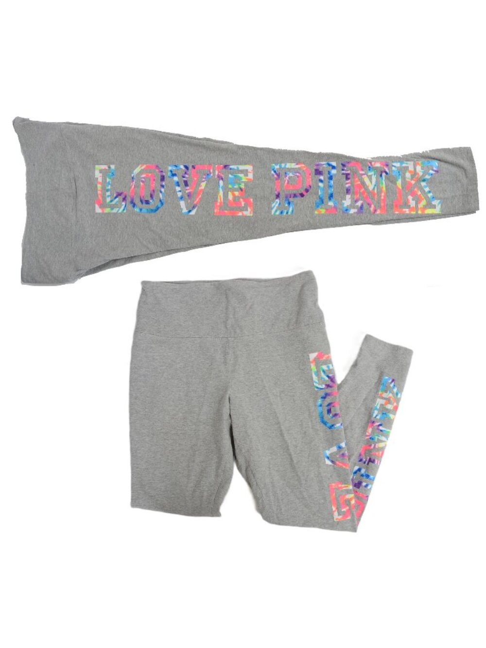 Victoria's Secret Love Pink Size LG High Waist Full Length Cotton Leggings